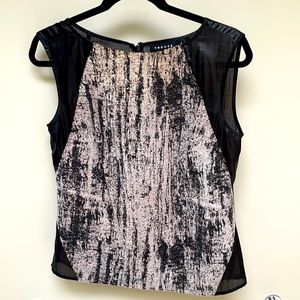 Black & white tweed blouse